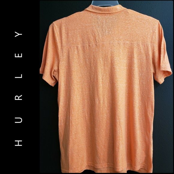 Hurley Men Short Sleeve Polo Shirt Size XL Orange - Picture 6 of 8